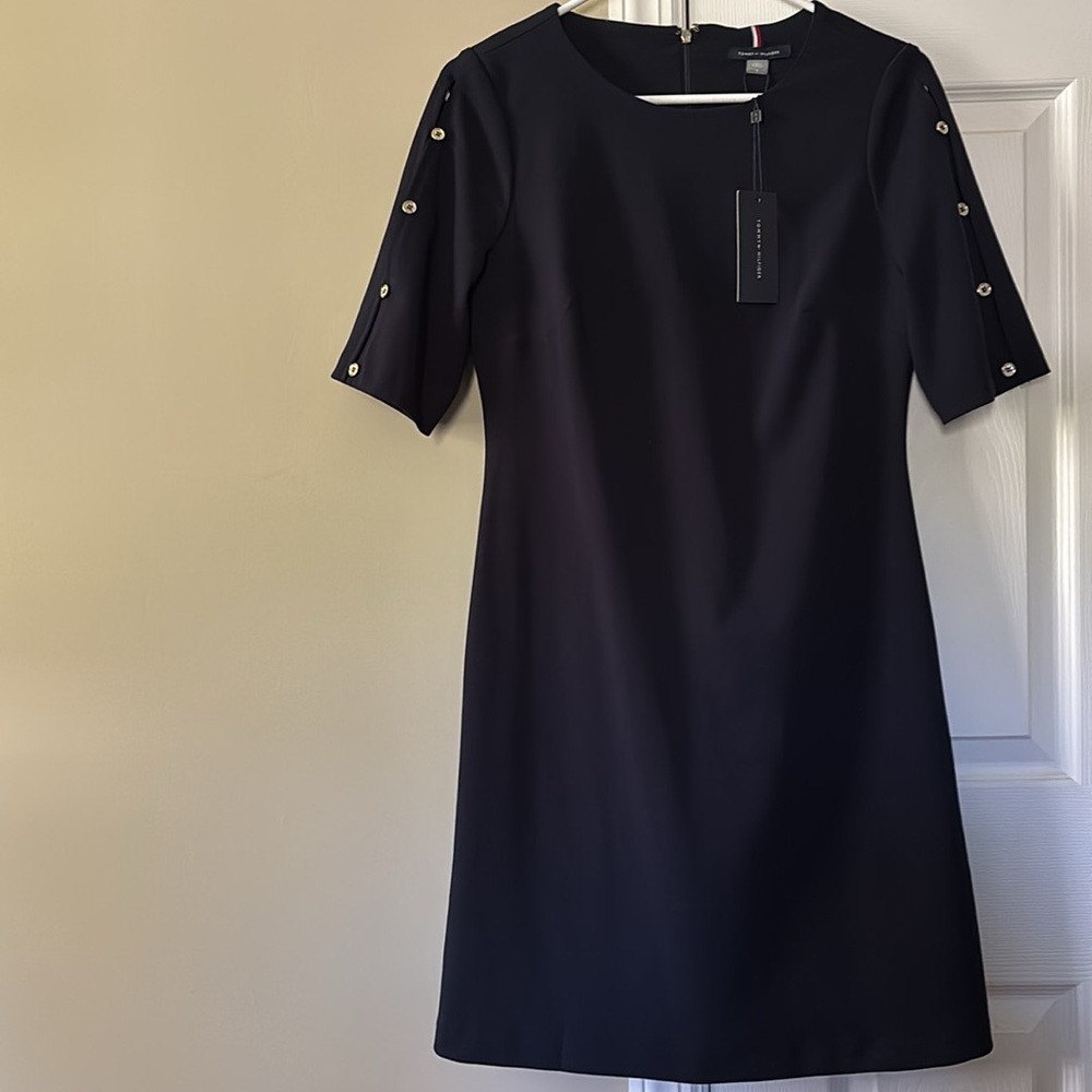 Tommy Hilfiger navy Dress with Button Detail nwt